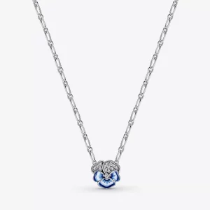 (imagen para) Collar con colgante de flores PANDORA Blue Pansy - 390770C01