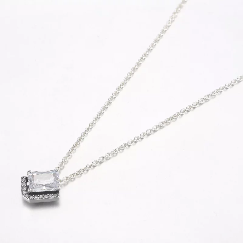 (imagen para) Collar con halo brillante rectangular de Pandora - 392388C01 - Ver 2