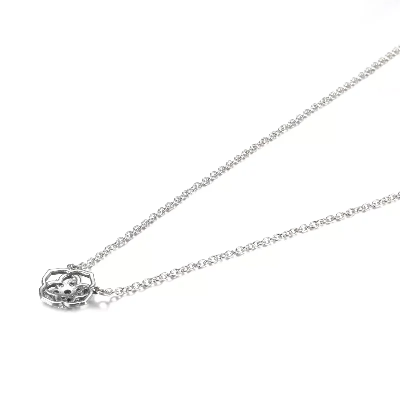 (imagen para) Collar PANDORA con colgante de pétalos de rosa - 399370C01 - Ver 3