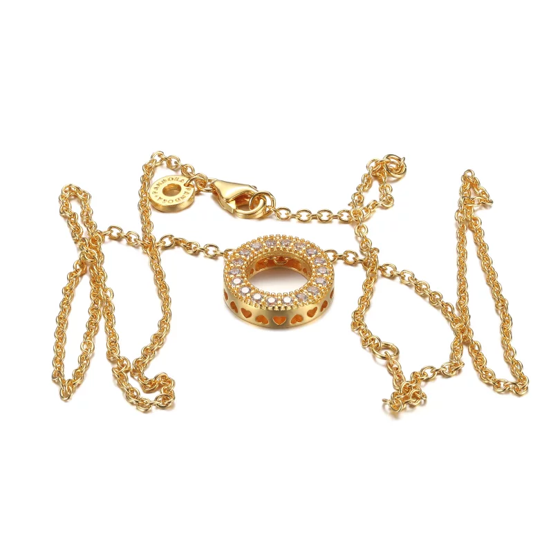 (imagen para) Collar Pandora Logo Pavé Circle Collier - 367436C01 - Ver 5
