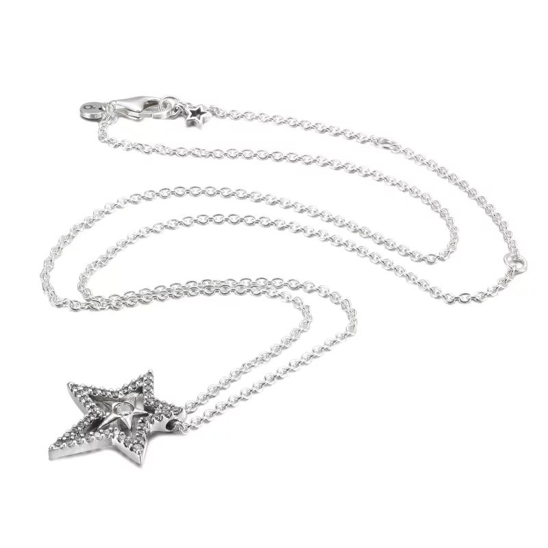 (imagen para) Collar PANDORA Pavé Asymmetric Star Collier - 390020C01 - Ver 5