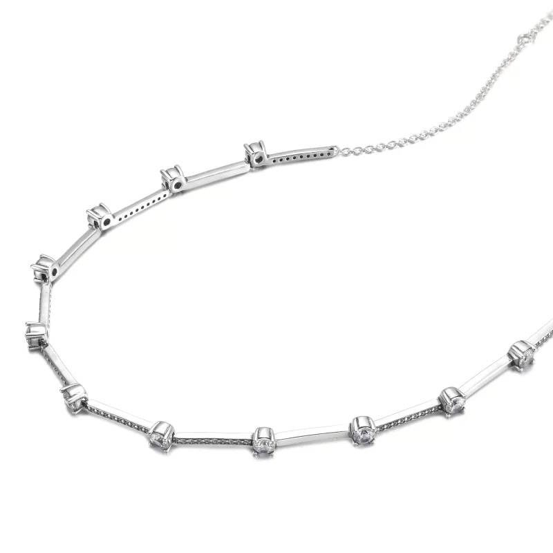 (imagen para) Collar PANDORA Sparkling Pavé Collier Bars - 390059C01 - Ver 3