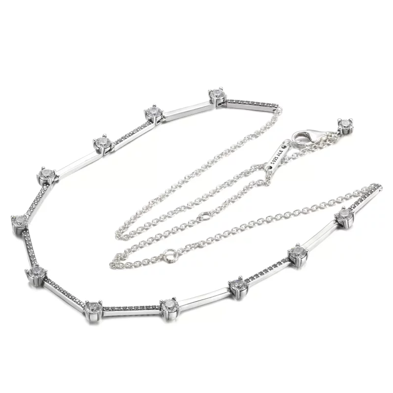 (imagen para) Collar PANDORA Sparkling Pavé Collier Bars - 390059C01 - Ver 6