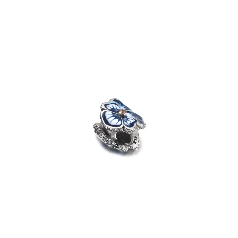(imagen para) Encanto de flores de pensamiento azul PANDORA - 790777C02 - Ver 3
