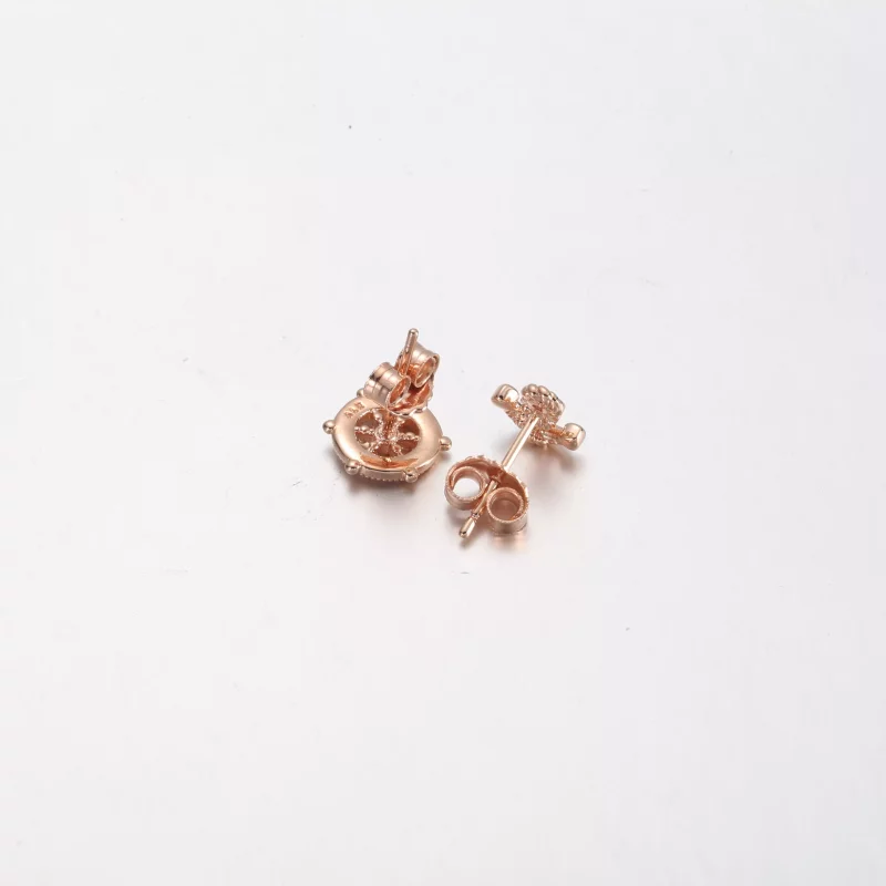 (imagen para) PANDORA Oro rosa Aretes con timón y ancla brillantes - P-D-3739 - Ver 3