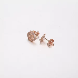 (imagen para) PANDORA Oro rosa Aretes con timón y ancla brillantes - P-D-3739