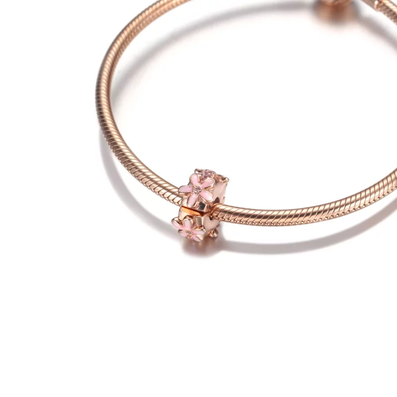 (imagen para) PANDORA Abalorio Clip Espaciador Margarita Rosa - 788809C01 - Ver 5