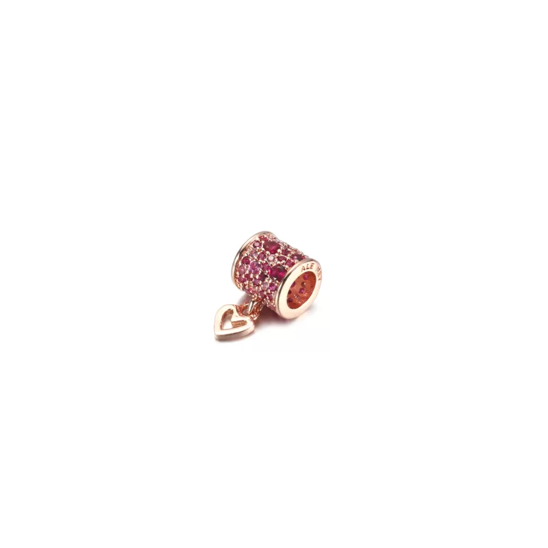 (imagen para) PANDORA Abalorio de Barril Corazón a Mano Alzada Pavé - 789548C01 - Ver 2