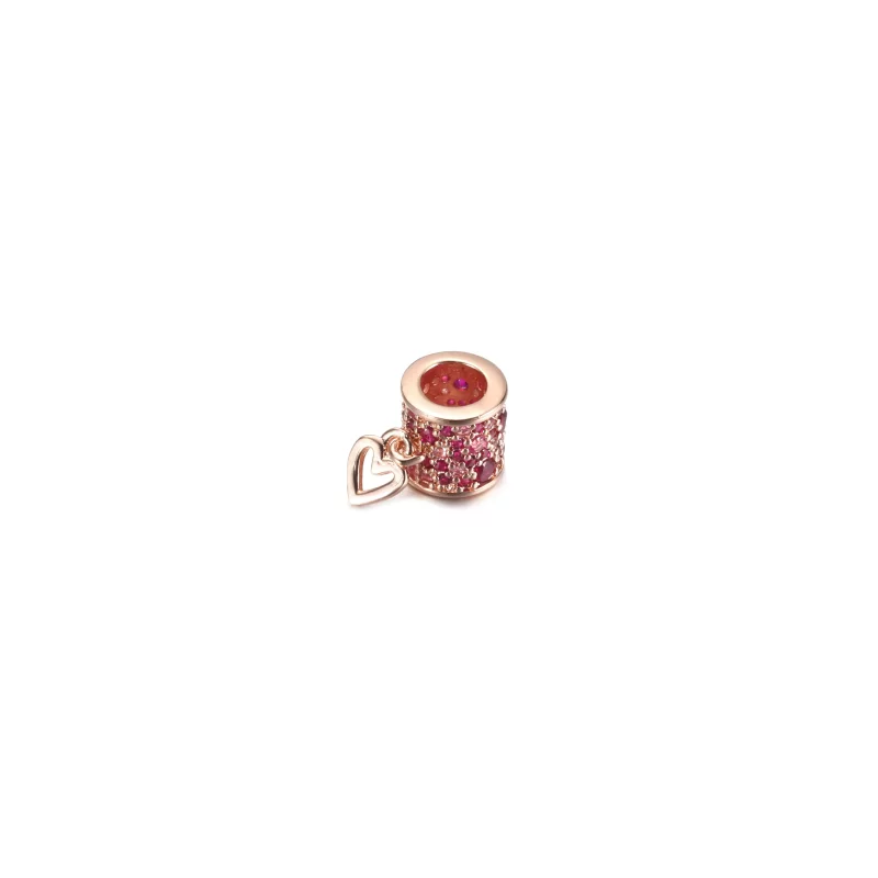 (imagen para) PANDORA Abalorio de Barril Corazón a Mano Alzada Pavé - 789548C01 - Ver 4