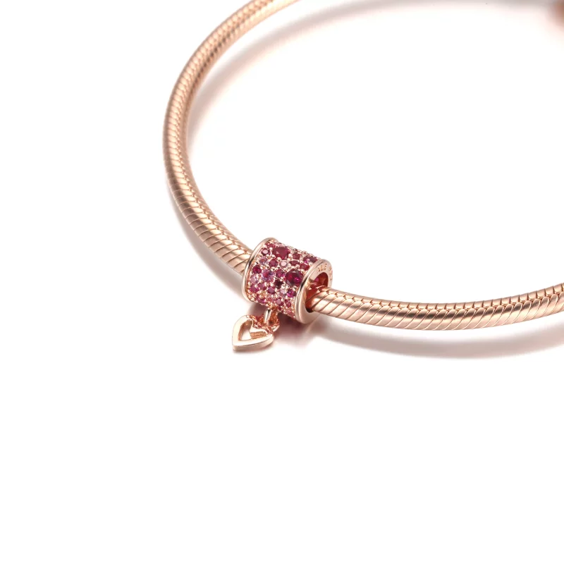 (imagen para) PANDORA Abalorio de Barril Corazón a Mano Alzada Pavé - 789548C01 - Ver 5