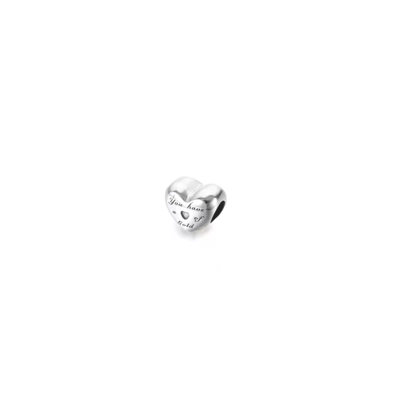 (imagen para) PANDORA Abalorio en forma de Corazón Dorado en Relieve - 799415C00 - Ver 3
