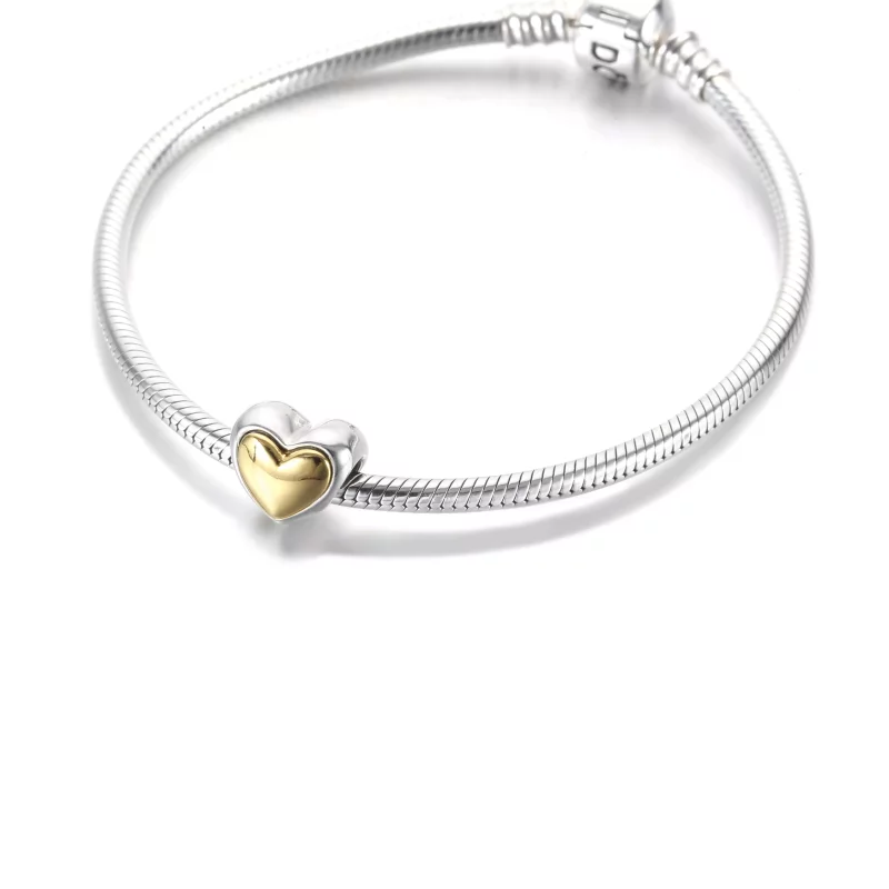 (imagen para) PANDORA Abalorio en forma de Corazón Dorado en Relieve - 799415C00 - Ver 5