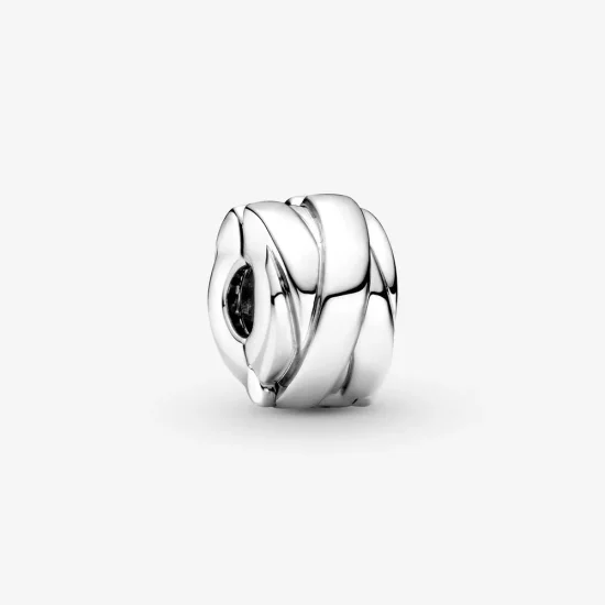 (imagen para) PANDORA Abrazaderas de Charm Pulido con Lazos - 799502C00