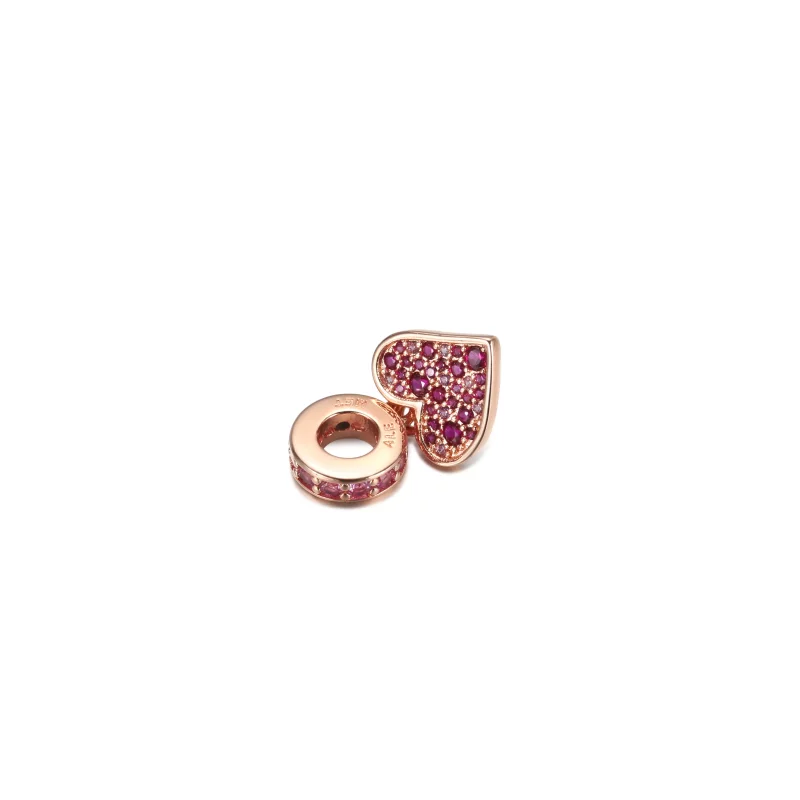 (imagen para) PANDORA Charm Colgante Corazón de Mano Libre Pavé - 789565C01 - Ver 4