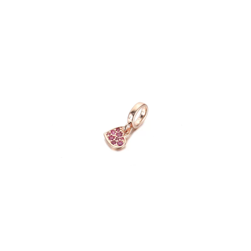 (imagen para) PANDORA Charm Colgante de Corazón Inclinado con Pavé Púrpura Real - 789404C03 - Ver 2