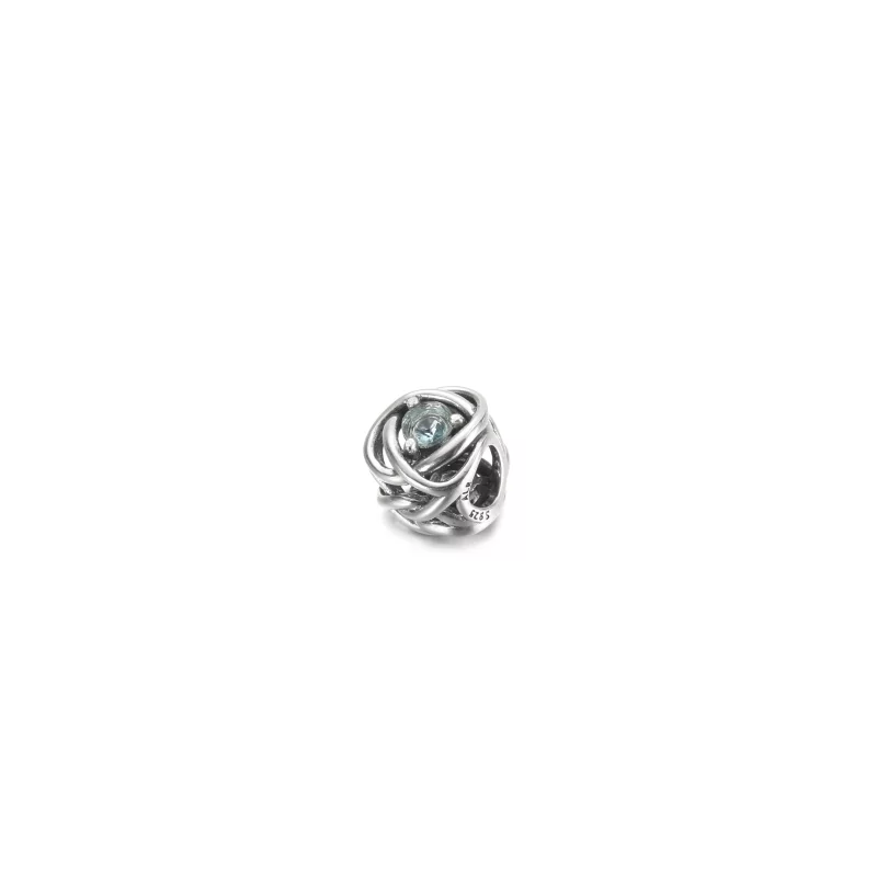 (imagen para) PANDORA Charm Círculo Eterno de Marzo Agua Aqua Azul - 790065C09 - Ver 2