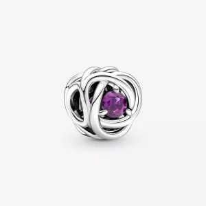 (imagen para) PANDORA Charm Círculo Eterno Morado de Febrero - 790065C02