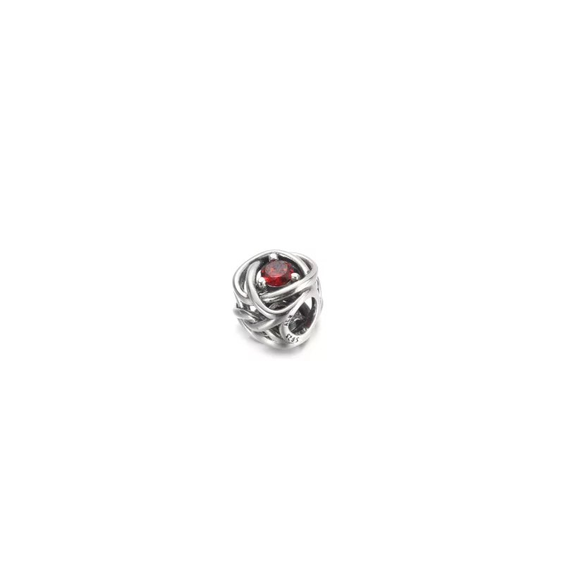 (imagen para) PANDORA Charm de Círculo de Eternidad Rojo Verdadero de Julio - 790065C01 - Ver 2