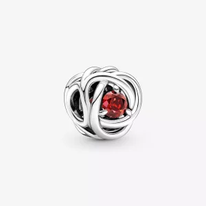 (imagen para) PANDORA Charm de Círculo de Eternidad Rojo Verdadero de Julio - 790065C01
