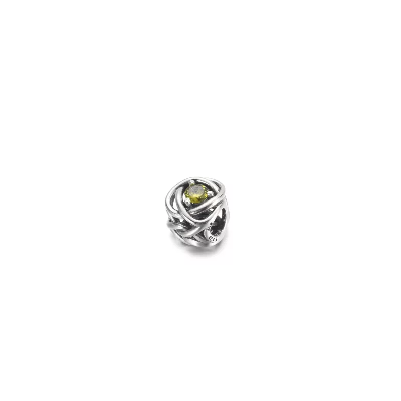 (imagen para) PANDORA Charm de Círculo de Eternidad Verde Primavera Agosto - 790065C03 - Ver 2