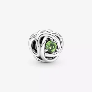 (imagen para) PANDORA Charm de Círculo de Eternidad Verde Primavera Agosto - 790065C03