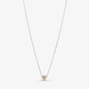 (imagen para) PANDORA Collar de Collier con Corazón Dorado en Relieve - 399399C00