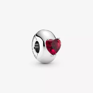 (imagen para) PANDORA Corazón Rojo Solitario Clip Charm - 799203C01