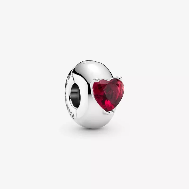(imagen para) PANDORA Corazón Rojo Solitario Clip Charm - 799203C01