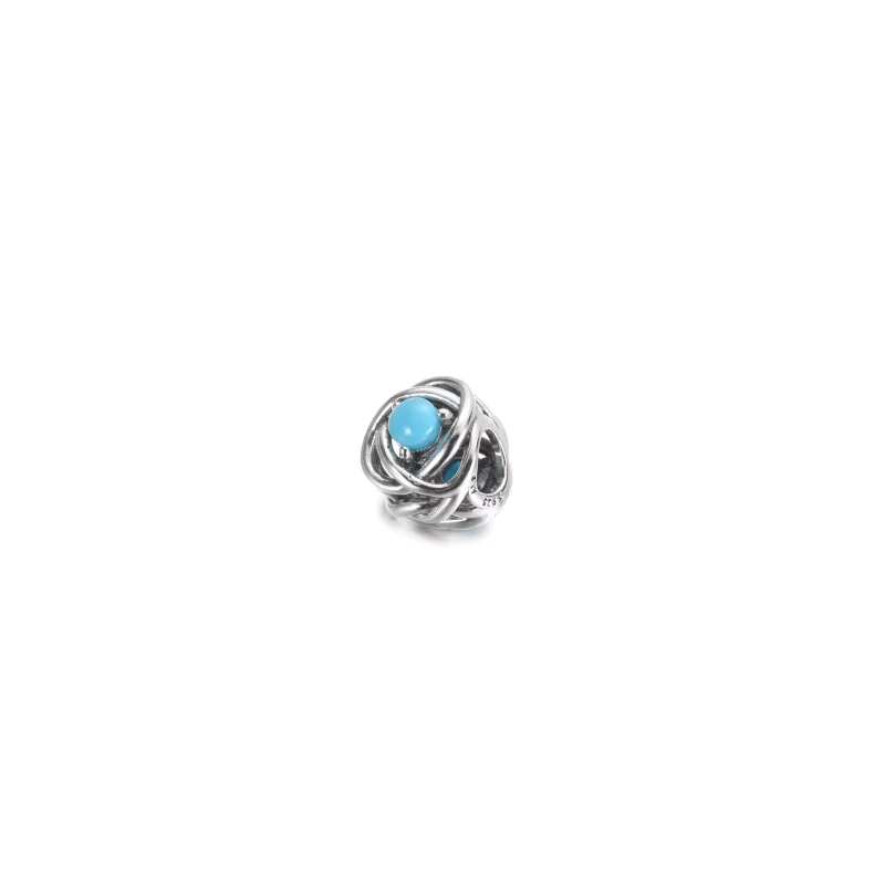 (imagen para) PANDORA Diciembre Turquesa Azul Encanto de Círculo de Eternidad - 790064C02 - Ver 2