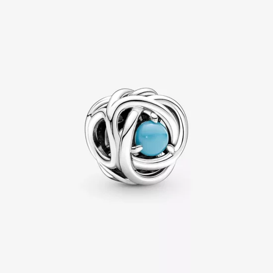 (imagen para) PANDORA Diciembre Turquesa Azul Encanto de Círculo de Eternidad - 790064C02