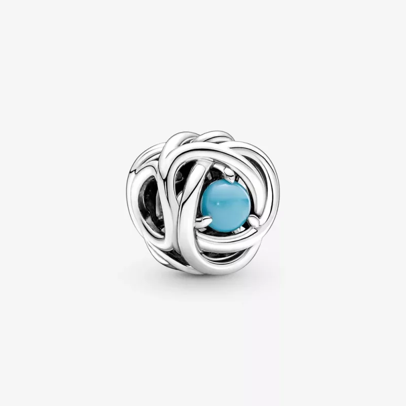 (imagen para) PANDORA Diciembre Turquesa Azul Encanto de Círculo de Eternidad - 790064C02