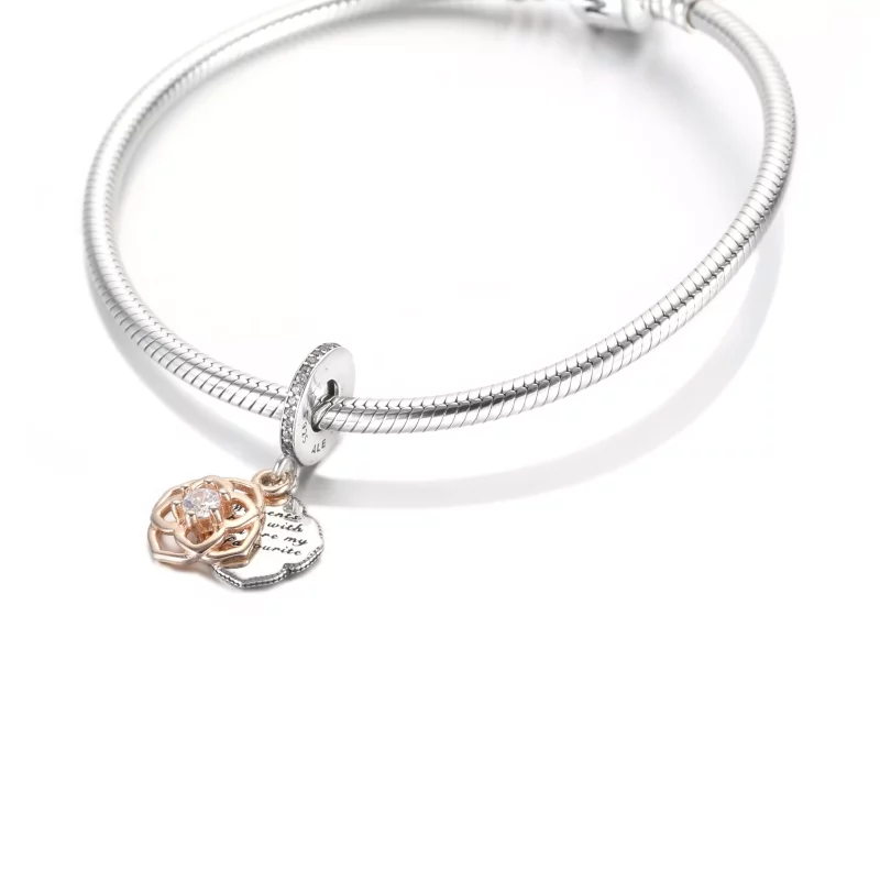 (imagen para) PANDORA dije colgante de dos tonos en rosa - 789373C01 - Ver 5