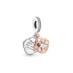 (imagen para) PANDORA dije colgante de dos tonos en rosa - 789373C01