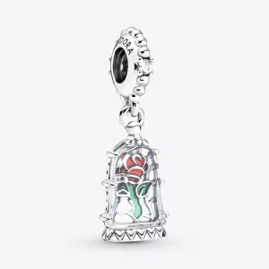 (imagen para) PANDORA Disney Beauty and the Beast Encanto Colgante Rosa Encantada - 790024C01
