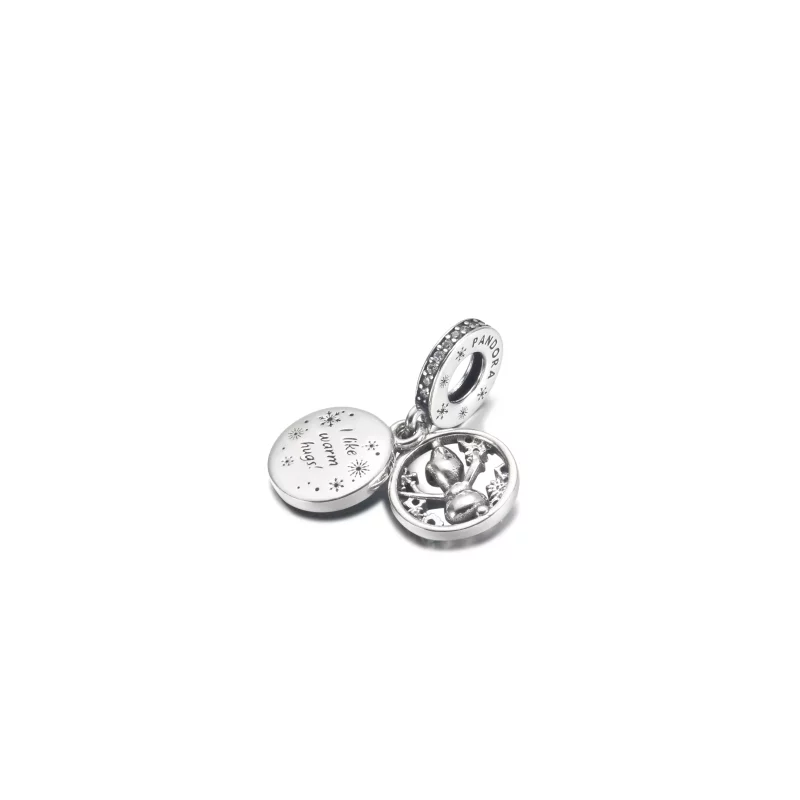 (imagen para) PANDORA Disney Frozen Snow Olaf Doble Dangle Charm - 799638C01 - Ver 3