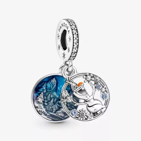 (imagen para) PANDORA Disney Frozen Snow Olaf Doble Dangle Charm - 799638C01
