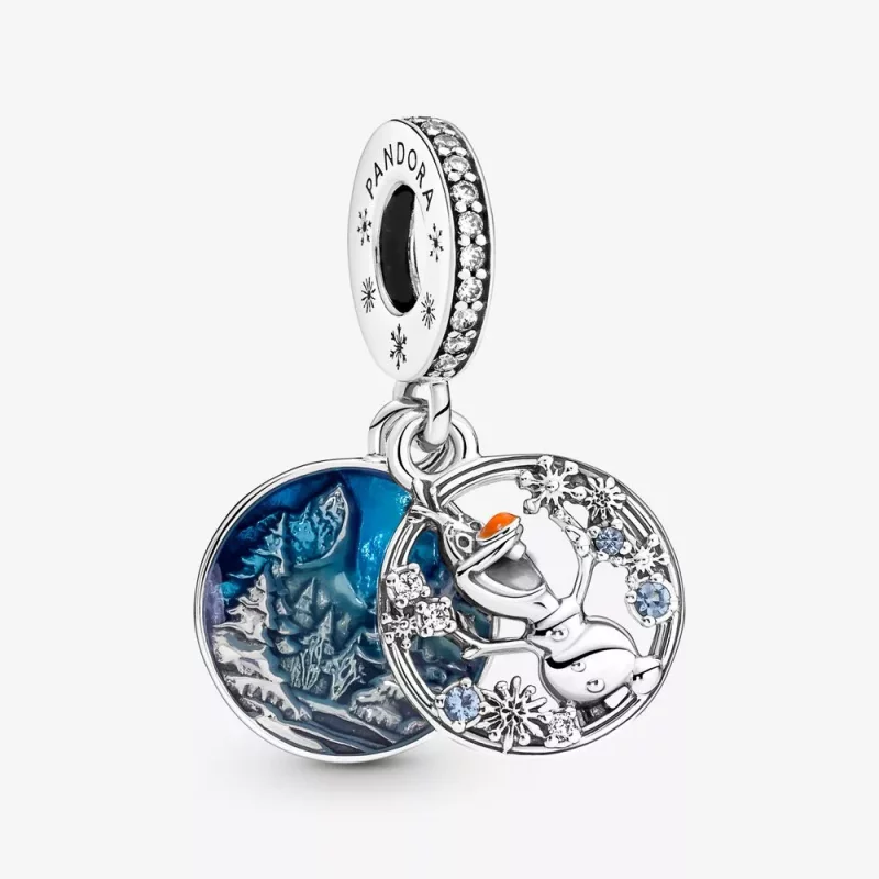 (imagen para) PANDORA Disney Frozen Snow Olaf Doble Dangle Charm - 799638C01
