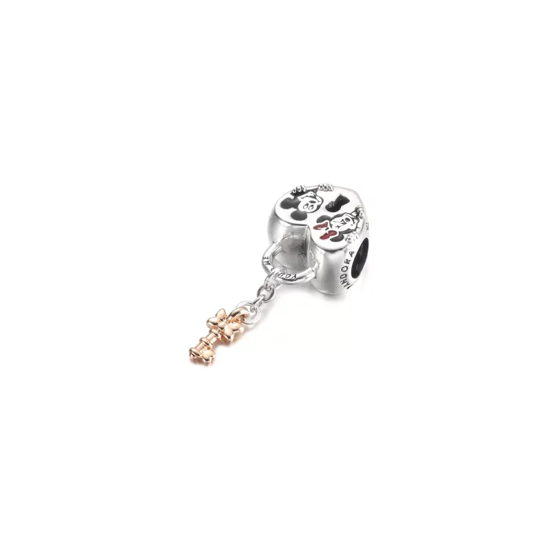 (imagen para) PANDORA Disney Mickey Mouse y Minnie Mouse Candado Charm - 780109C01 - Ver 2