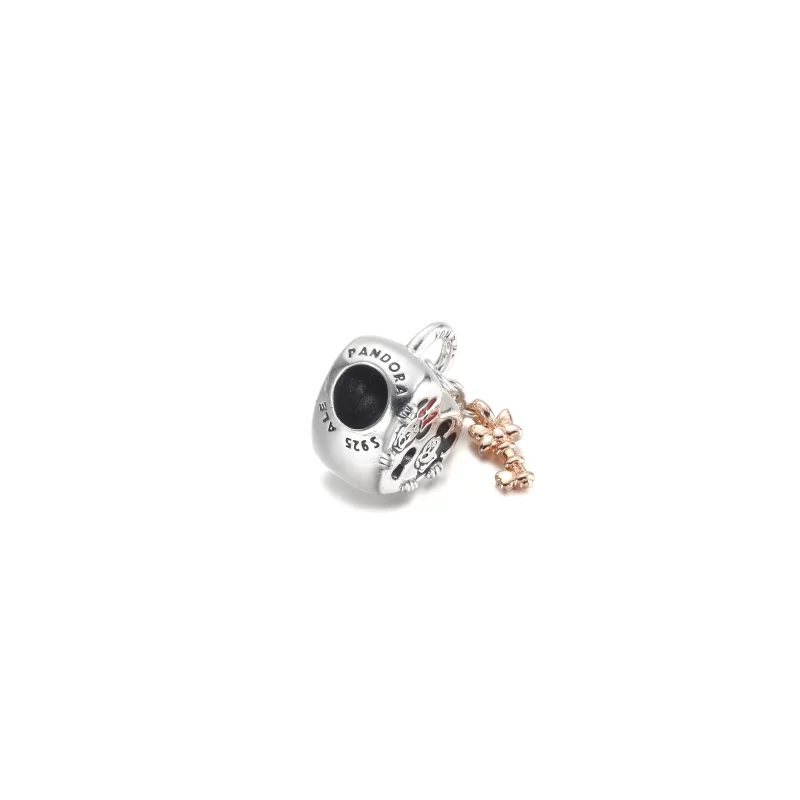 (imagen para) PANDORA Disney Mickey Mouse y Minnie Mouse Candado Charm - 780109C01 - Ver 4