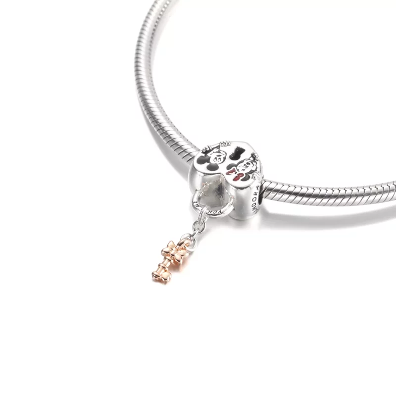 (imagen para) PANDORA Disney Mickey Mouse y Minnie Mouse Candado Charm - 780109C01 - Ver 5