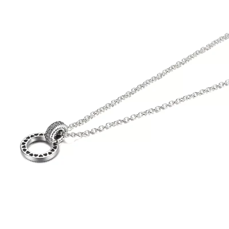 (imagen para) PANDORA Doble Colgante y Collar de Círculos - 399487C01 - Ver 3