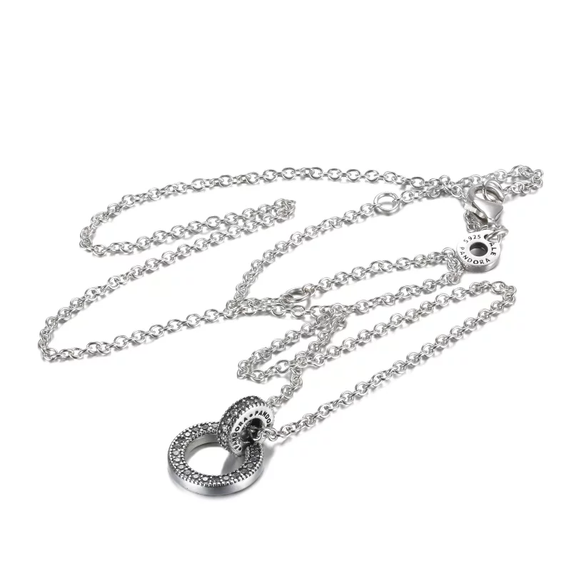 (imagen para) PANDORA Doble Colgante y Collar de Círculos - 399487C01 - Ver 5