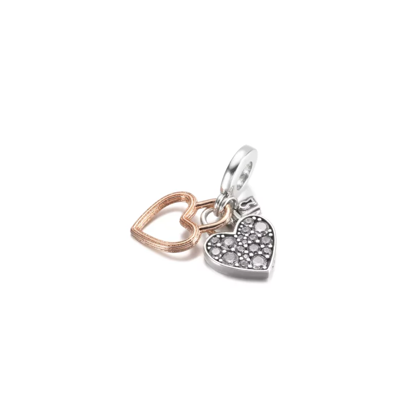 (imagen para) PANDORA Doble Dije Colgante Candado de Corazón - 780087C01 - Ver 2