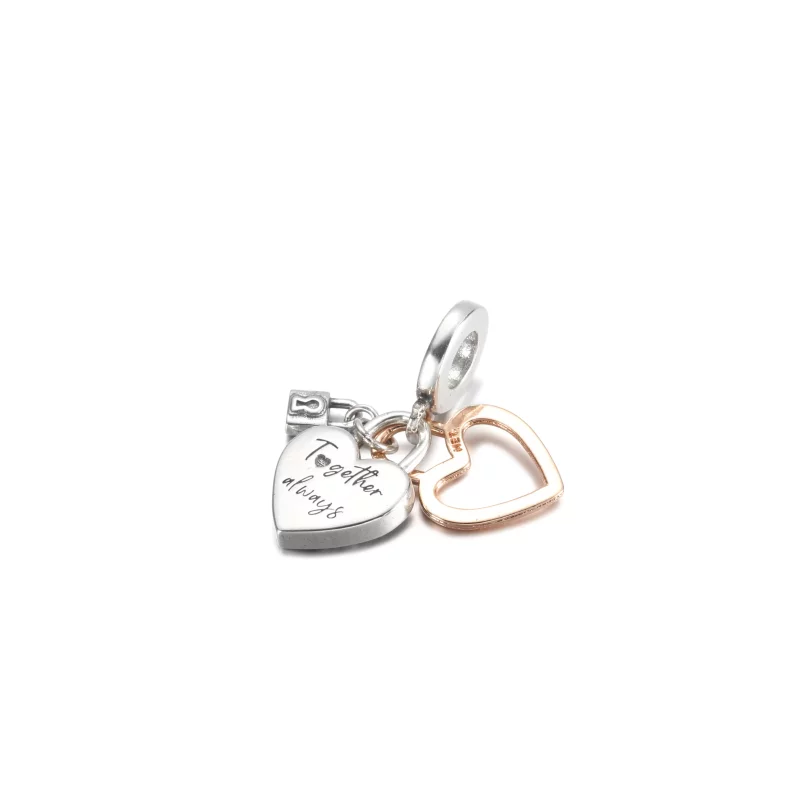 (imagen para) PANDORA Doble Dije Colgante Candado de Corazón - 780087C01 - Ver 3