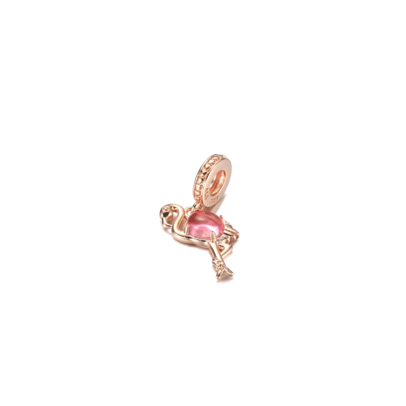 (imagen para) PANDORA Encanto Colgante de Flamenco de Vidrio Murano Rosa - 789431C01 - Ver 2
