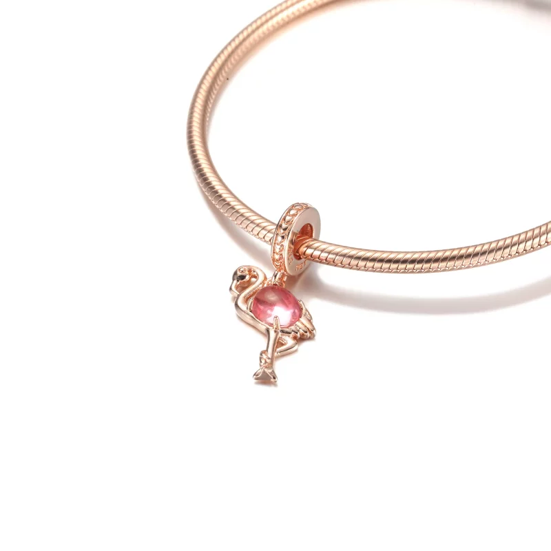 (imagen para) PANDORA Encanto Colgante de Flamenco de Vidrio Murano Rosa - 789431C01 - Ver 5