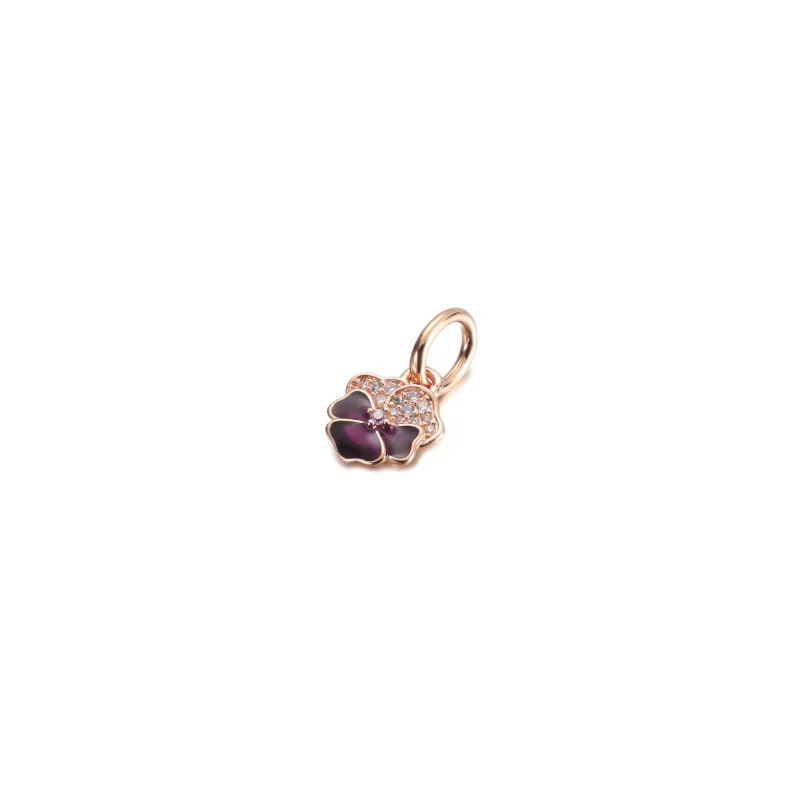 (imagen para) PANDORA Encanto Colgante de Flor de Pensamiento Morado Profundo - 780776C01 - Ver 2