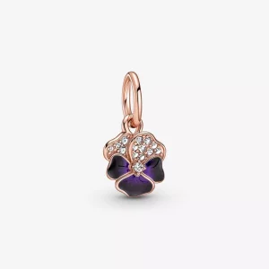 (imagen para) PANDORA Encanto Colgante de Flor de Pensamiento Morado Profundo - 780776C01