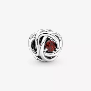 (imagen para) PANDORA Encanto Círculo de Eternidad Rojo de Enero - 790065C06
