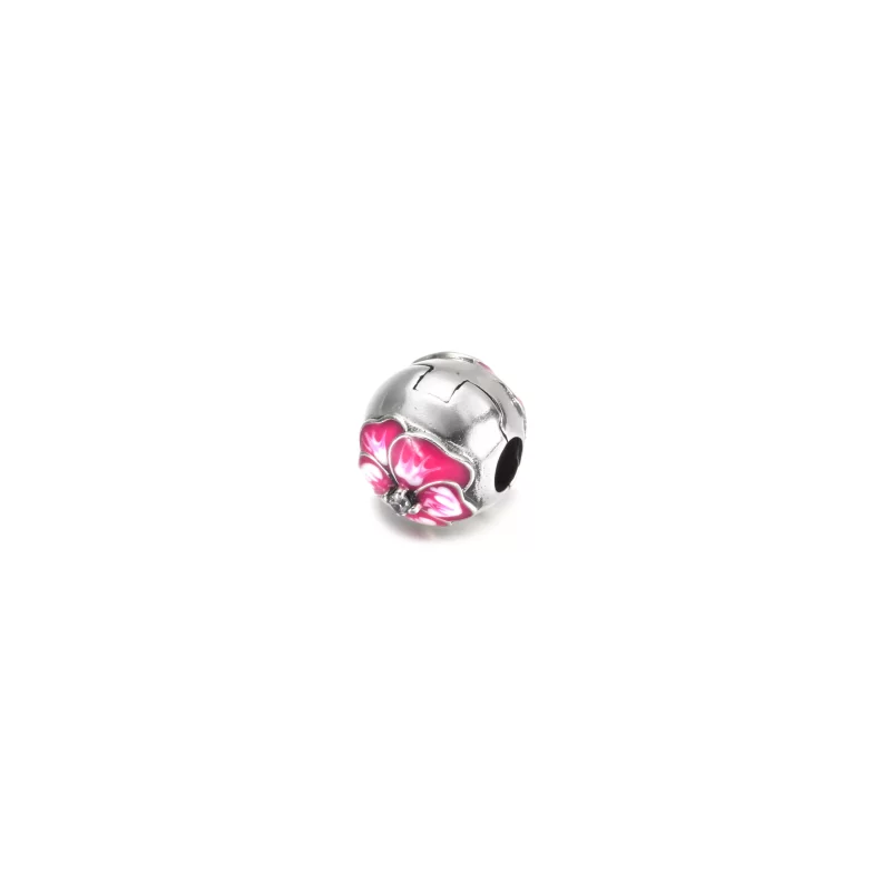 (imagen para) PANDORA Encanto de Clip con Flor de Pensamiento Rosa - 790772C01 - Ver 2